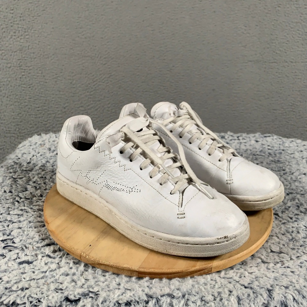 Adidas Y-3 Yohji Court Sneakers Mens 6.5 Womens 7.5 White Leather Low Perforated
